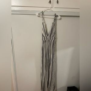 BRAND NEW long pants black and white striped jumpsuit